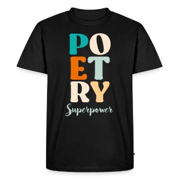 La poésie est la thérapie Poèmes Poètes Livre Amour - T-shirt Premium bio Homme - noir - Devant - Nico (187cm)