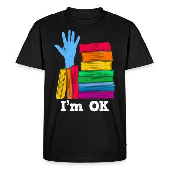 Buchlieberhaber Je suis OK avec les livres Amoureux des livres - T-shirt Premium bio Homme - noir - Devant - Nico (187cm)