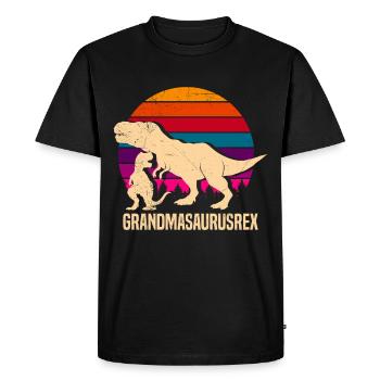 Omasaurus Grandma Mother's Day Dinosaur Fan - Men's Premium Organic T-Shirt - black - Front - Nico (187cm)