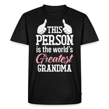 La meilleure grand-mère du monde Super grand-mère Mamie - T-shirt Premium bio Homme - noir - Devant - Nico (187cm)