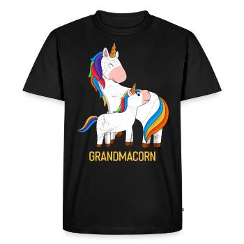 Grand-maïs Fête des mères Licorne Grand-mère Licorne - T-shirt Premium bio Homme - noir - Devant - Nico (187cm)
