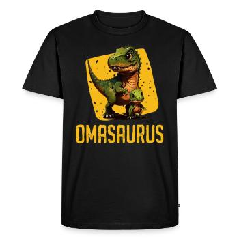 Omasaurus Dinosaur Grandma Mother's Day Granny - Men's Premium Organic T-Shirt - black - Front - Nico (187cm)
