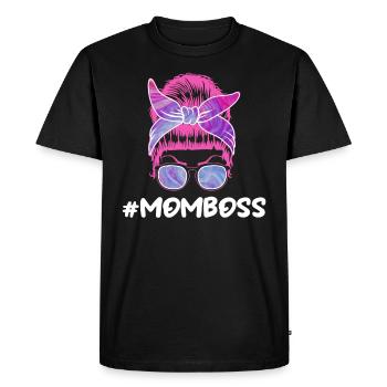 Maman Boss Fête des mères Mama Boss Superviseur - T-shirt Premium bio Homme - noir - Devant - Nico (187cm)