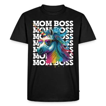 Mama Boss Licorne Fête des mères forte Mama Bossy - T-shirt Premium bio Homme - noir - Devant - Nico (187cm)