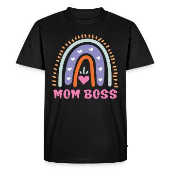 Mama Boss Mother's Day Strong Mom Cool Mom - Men's Premium Organic T-Shirt - black - Front - Nico (187cm)
