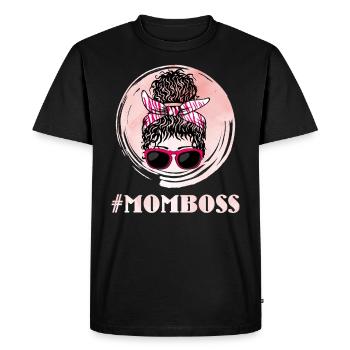Maman Boss Fête des mères Mama Boss Superviseur - T-shirt Premium bio Homme - noir - Devant - Nico (187cm)