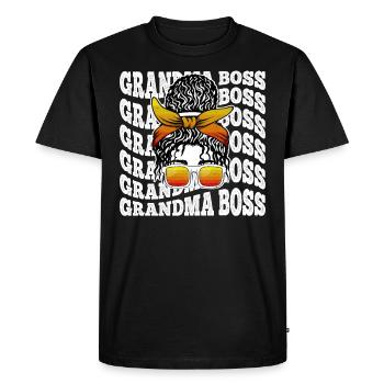 Grand-mère et patronne Grand-mère Boss Fête des mères Mères - T-shirt Premium bio Homme - noir - Devant - Nico (187cm)