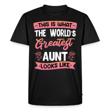 La plus grande tante du monde Fête des mères de tante Best - T-shirt Premium bio Homme - noir - Devant - Nico (187cm)