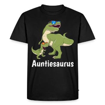 Auntiesaurus Aunt Mother's Day Dinosaur Fan - Men's Premium Organic T-Shirt - black - Front - Nico (187cm)