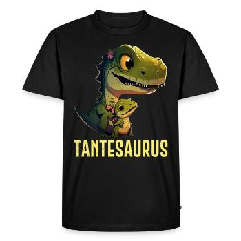 Tantesaurus Dinosaur Aunt Mother's Day - Men's Premium Organic T-Shirt - black - Front - Nico (187cm)