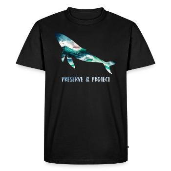 Save the whales Species conservation and animal welfare - Men's Premium Organic T-Shirt - black - Front - Nico (187cm)