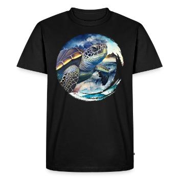 Save the Turtles Environmental Protection Ocean - Men's Premium Organic T-Shirt - black - Front - Nico (187cm)