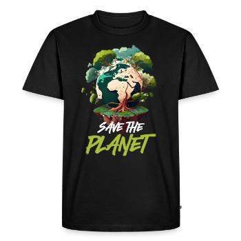Save Planet Mother Earth Environmental Protection - Men's Premium Organic T-Shirt - black - Front - Nico (187cm)