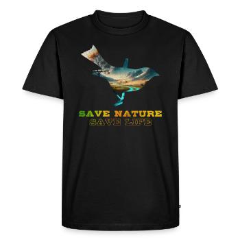Sauver la nature Protection de l’environnement Sauvez la Terre - T-shirt Premium bio Homme - noir - Devant - Nico (187cm)