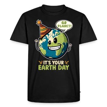 Earth Day Mission Earth & Climate Protection Environment - Men's Premium Organic T-Shirt - black - Front - Nico (187cm)