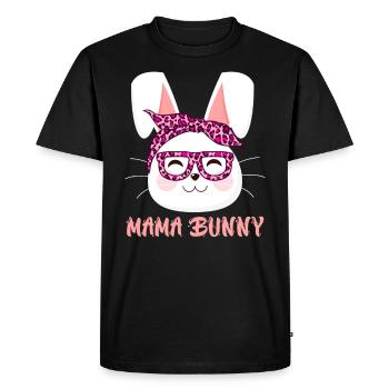 Maman Lapin Lapin Visage Cool Lapin de Pâques Maman - T-shirt Premium bio Homme - noir - Devant - Nico (187cm)