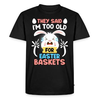 Easter Bunny Easter Basket Bunny Easter Eggs - Men's Premium Organic T-Shirt - black - Front - Nico (187cm)