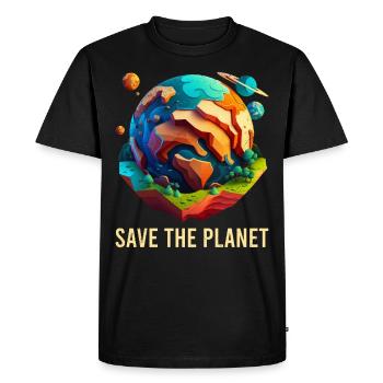Save our planet Environmentalists Climate protection - Men's Premium Organic T-Shirt - black - Front - Nico (187cm)