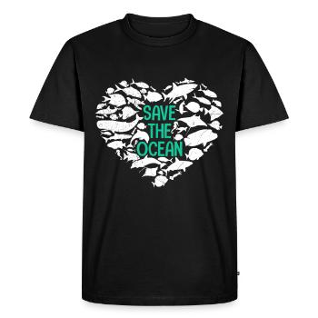 Sauver l’océan Environnement de protection des océans - T-shirt Premium bio Homme - noir - Devant - Nico (187cm)