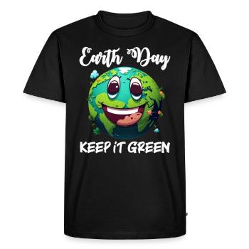Keep it Green Save the Earth Environmental Love - Men's Premium Organic T-Shirt - black - Front - Nico (187cm)