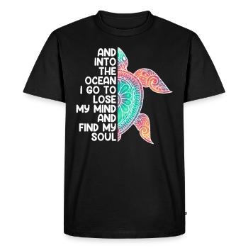 Amour environnemental Save the Ocean Tortue bien-être animal - T-shirt Premium bio Homme - noir - Devant - Nico (187cm)