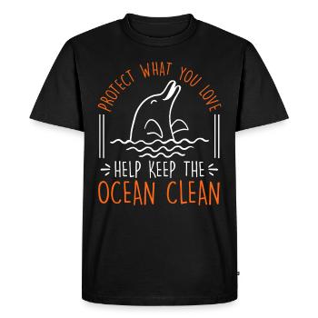 Restez propre Préserver l’environnement de conservation des espèces océaniques - T-shirt Premium bio Homme - noir - Devant - Nico (187cm)