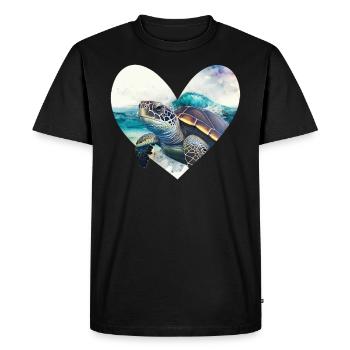 Sauvons les tortues Protection de l’environnement Océan - T-shirt Premium bio Homme - noir - Devant - Nico (187cm)