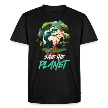 Sauver la planète Terre Mère Protection de l’environnement - T-shirt Premium bio Homme - noir - Devant - Nico (187cm)