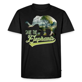 Save the Elephants Species Conservation Espèces menacées - T-shirt Premium bio Homme - noir - Devant - Nico (187cm)