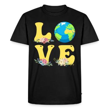 Save the Earth LOVE Mission Earth Environmental Protection - Men's Premium Organic T-Shirt - black - Front - Nico (187cm)
