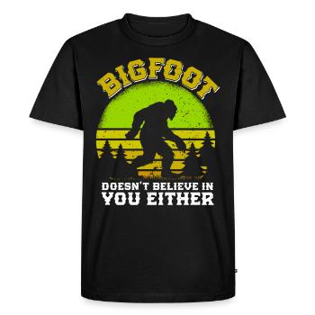 Bigfoot montagne fan randonneur drôle homme de plein air - T-shirt Premium bio Homme - noir - Devant - Nico (187cm)