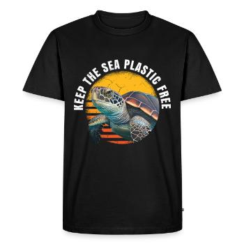 Gardez la mer sans plastique Protection de l’environnement - T-shirt Premium bio Homme - noir - Devant - Nico (187cm)