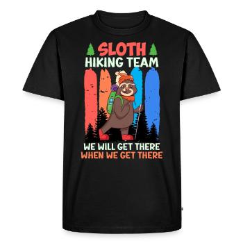 Hiking team, mountaineer, hiker, funny, mountain fan - Men's Premium Organic T-Shirt - black - Front - Nico (187cm)