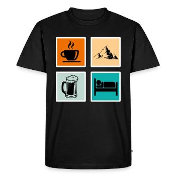 Bergfan Kaffeelover Bierfan Summit Wanderer - T-shirt Premium bio Homme - noir - Devant - Nico (187cm)