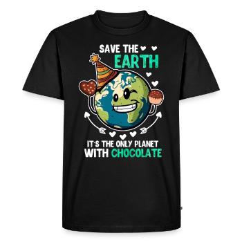 Save the Earth Chocolate Lovers Environmental Protection - Men's Premium Organic T-Shirt - black - Front - Nico (187cm)