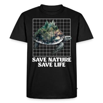 Sauver la nature Tortues Environnement de conservation des espèces - T-shirt Premium bio Homme - noir - Devant - Nico (187cm)