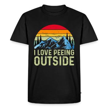 I love peeing outside Wanderer lustig Berge - T-shirt Premium bio Homme - noir - Devant - Nico (187cm)