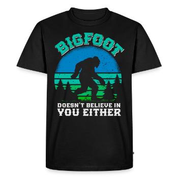 Bigfoot mountain fan hiker funny nature boy - Men's Premium Organic T-Shirt - black - Front - Nico (187cm)
