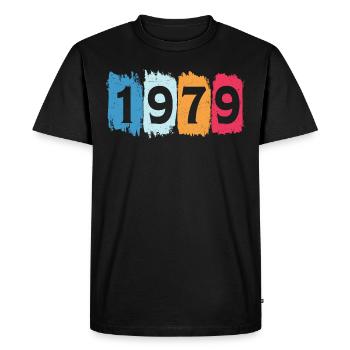 T-shirt rétro 1979 79 millésime 1979 - T-shirt Premium bio Homme - noir - Devant - Nico (187cm)