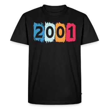 Retro 2001 t-shirt 01 vintage 2001 - Men's Premium Organic T-Shirt - black - Front - Nico (187cm)