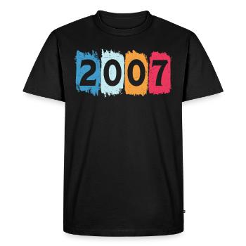 Retro 2007 t-shirt 07 vintage 2007 - Men's Premium Organic T-Shirt - black - Front - Nico (187cm)