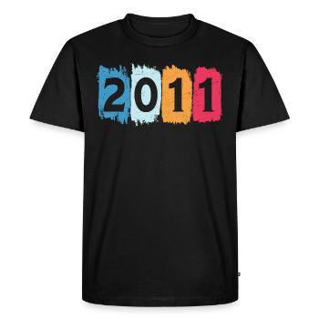 T-shirt rétro 2011 11 millésime 2011 - T-shirt Premium bio Homme - noir - Devant - Nico (187cm)