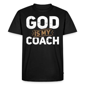 Dieu est mon entraîneur Foi chrétienne - T-shirt Premium bio Homme - noir - Devant - Nico (187cm)