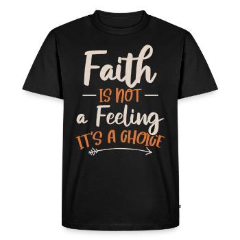 La croyance n’est pas un sentiment, mais une croyance en - T-shirt Premium bio Homme - noir - Devant - Nico (187cm)