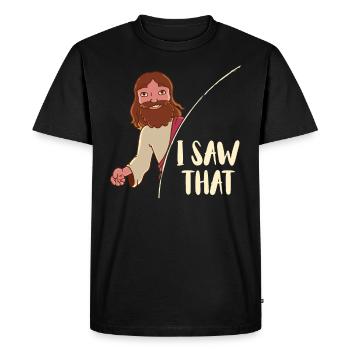 J’ai vu que les adorateurs de la foi adorent Dieu - T-shirt Premium bio Homme - noir - Devant - Nico (187cm)