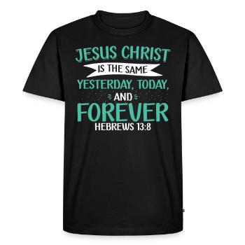 Jésus-Christ est la même foi chrétienne - T-shirt Premium bio Homme - noir - Devant - Nico (187cm)