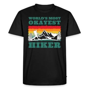 Wanderer ́s Most Okayest Hiker Randonnée en montagne - T-shirt Premium bio Homme - noir - Devant - Nico (187cm)