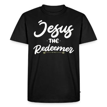 Jesus the Redeemer: Christian faith in God - Men's Premium Organic T-Shirt - black - Front - Nico (187cm)