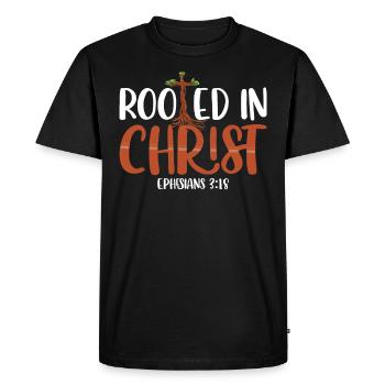 Rooted in Christ of Ephesian Christians - Men's Premium Organic T-Shirt - black - Front - Nico (187cm)