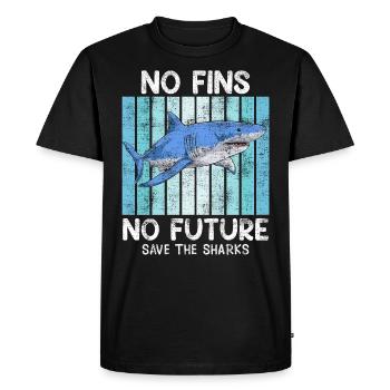 Save Sharks Animal Welfare Sharks Save the Ocean - Men's Premium Organic T-Shirt - black - Front - Nico (187cm)